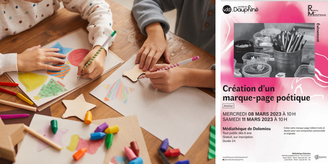 Création d'un marque-page poétique: atelier pour enfants dès 6 ans, à